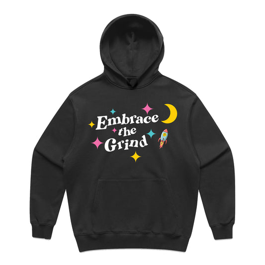 Embrace the Grind Moon Hoodie - Faded Black